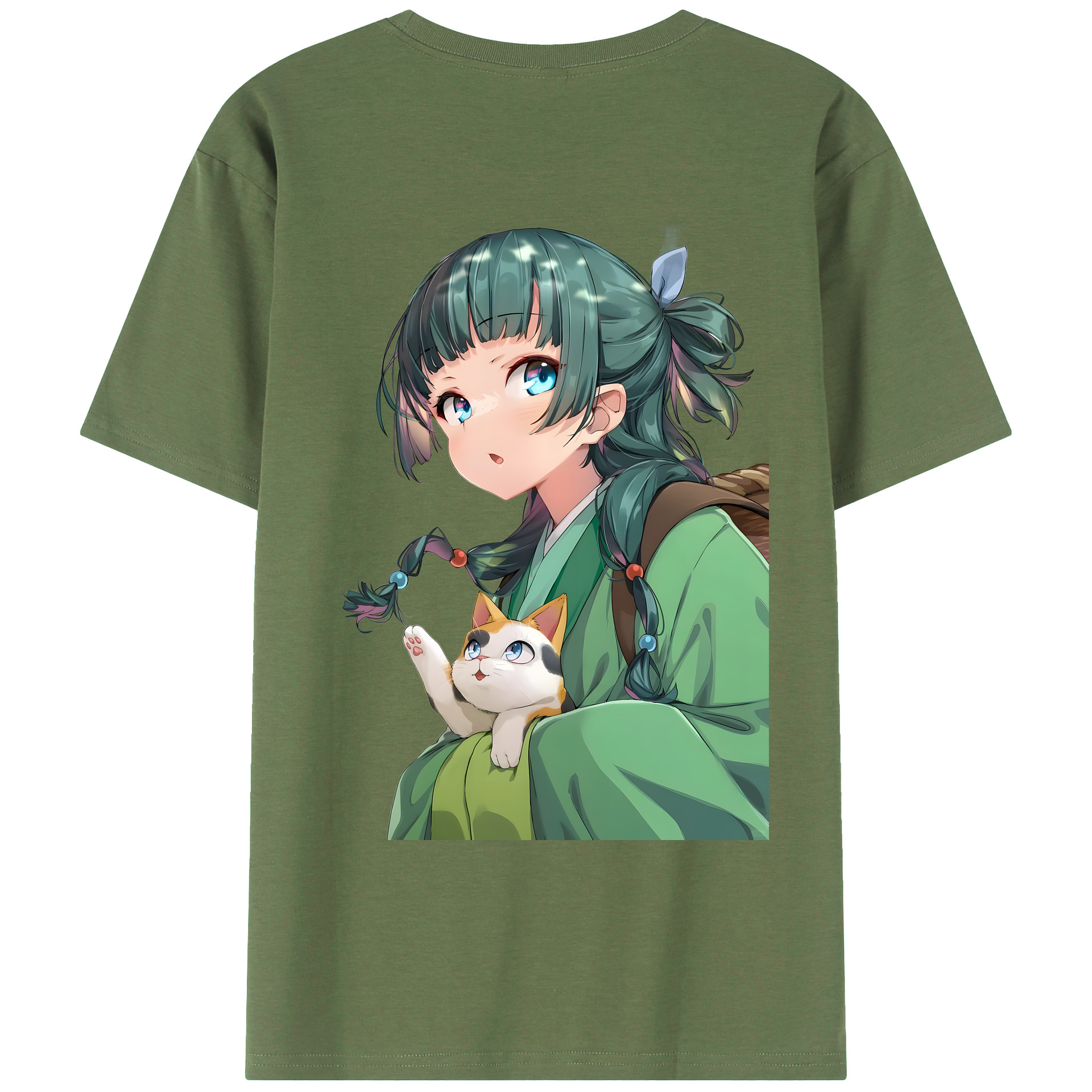 （画像用） 薬屋のひとりごと The Apothecary Diaries 綿100％ メンズ半袖Tシャツ（バックプリント） 通気性